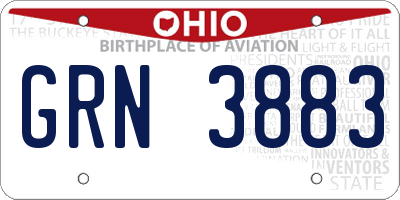 OH license plate GRN3883