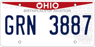 OH license plate GRN3887
