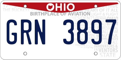 OH license plate GRN3897
