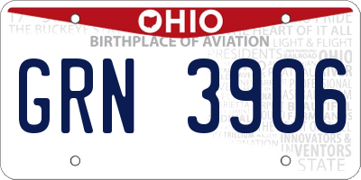 OH license plate GRN3906