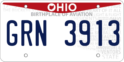 OH license plate GRN3913