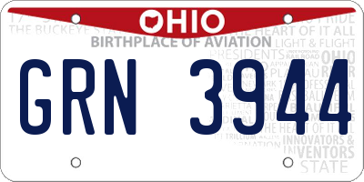 OH license plate GRN3944