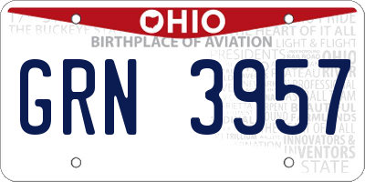 OH license plate GRN3957