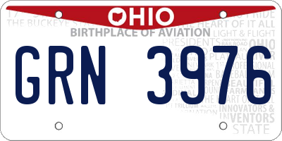 OH license plate GRN3976