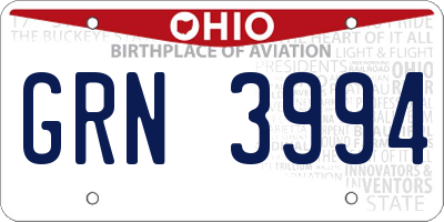 OH license plate GRN3994