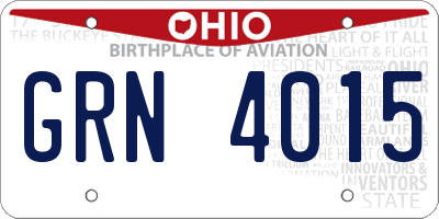 OH license plate GRN4015