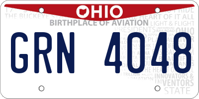 OH license plate GRN4048