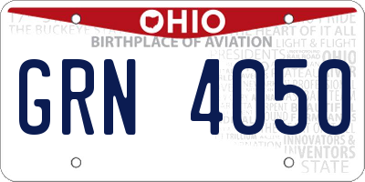 OH license plate GRN4050