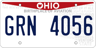 OH license plate GRN4056