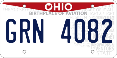 OH license plate GRN4082