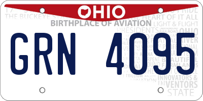 OH license plate GRN4095