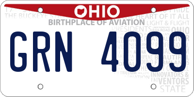 OH license plate GRN4099
