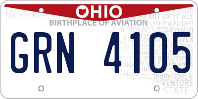 OH license plate GRN4105