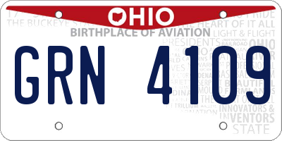 OH license plate GRN4109