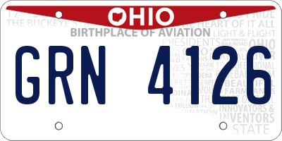 OH license plate GRN4126