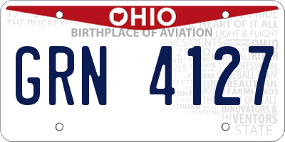 OH license plate GRN4127