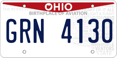 OH license plate GRN4130