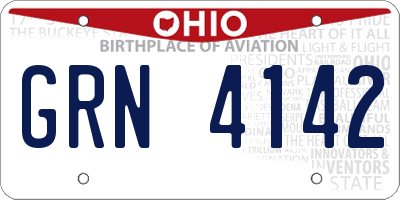 OH license plate GRN4142