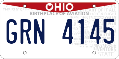 OH license plate GRN4145