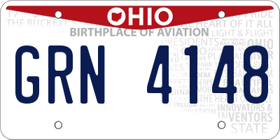 OH license plate GRN4148
