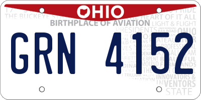 OH license plate GRN4152