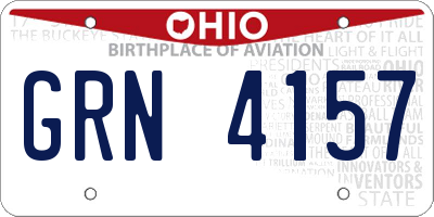 OH license plate GRN4157