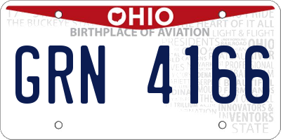 OH license plate GRN4166