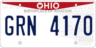 OH license plate GRN4170