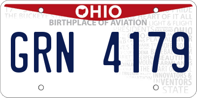 OH license plate GRN4179