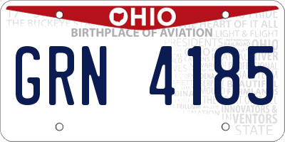 OH license plate GRN4185