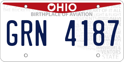 OH license plate GRN4187