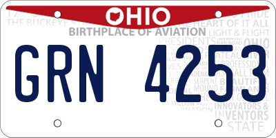 OH license plate GRN4253