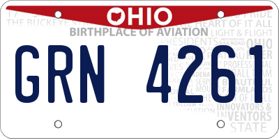 OH license plate GRN4261
