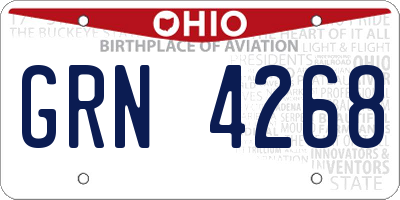 OH license plate GRN4268