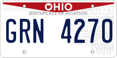 OH license plate GRN4270