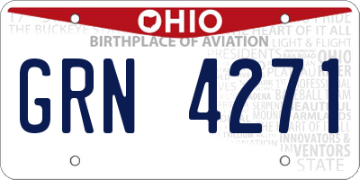 OH license plate GRN4271