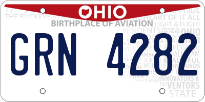 OH license plate GRN4282
