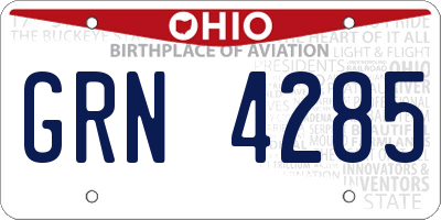 OH license plate GRN4285