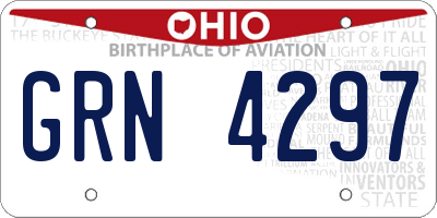 OH license plate GRN4297