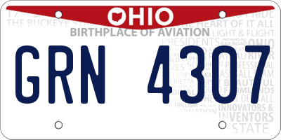 OH license plate GRN4307