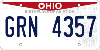 OH license plate GRN4357