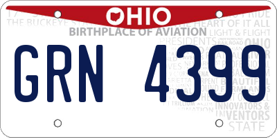 OH license plate GRN4399