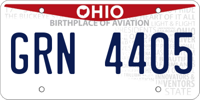 OH license plate GRN4405