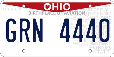 OH license plate GRN4440