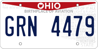OH license plate GRN4479