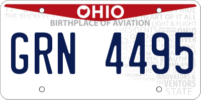 OH license plate GRN4495