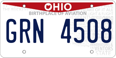 OH license plate GRN4508