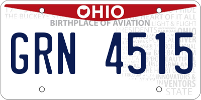 OH license plate GRN4515