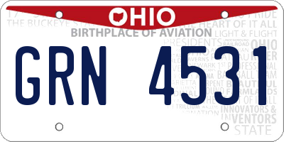 OH license plate GRN4531