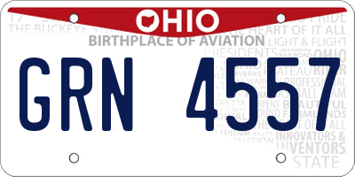 OH license plate GRN4557